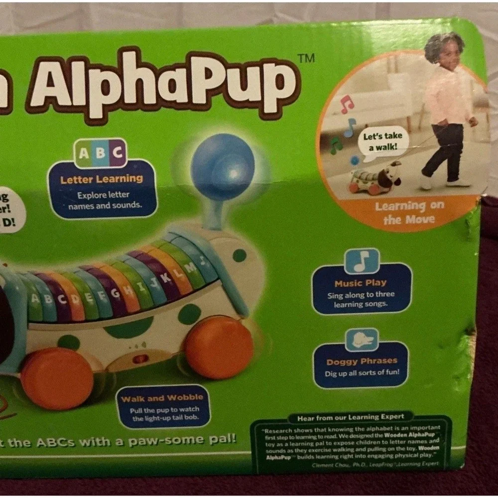 VTech LeapFrog Wooden AlphaPup, Pup-tastic Letter-Learning Fun, Tested And Works